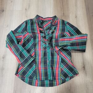 Avenue Kids Plaid Button Down Shirt - Green, Red, and Yellow